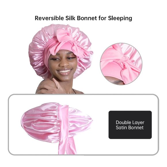 Women Silk Sleeping Satin Hair Bonnet - Picture 4 of 7